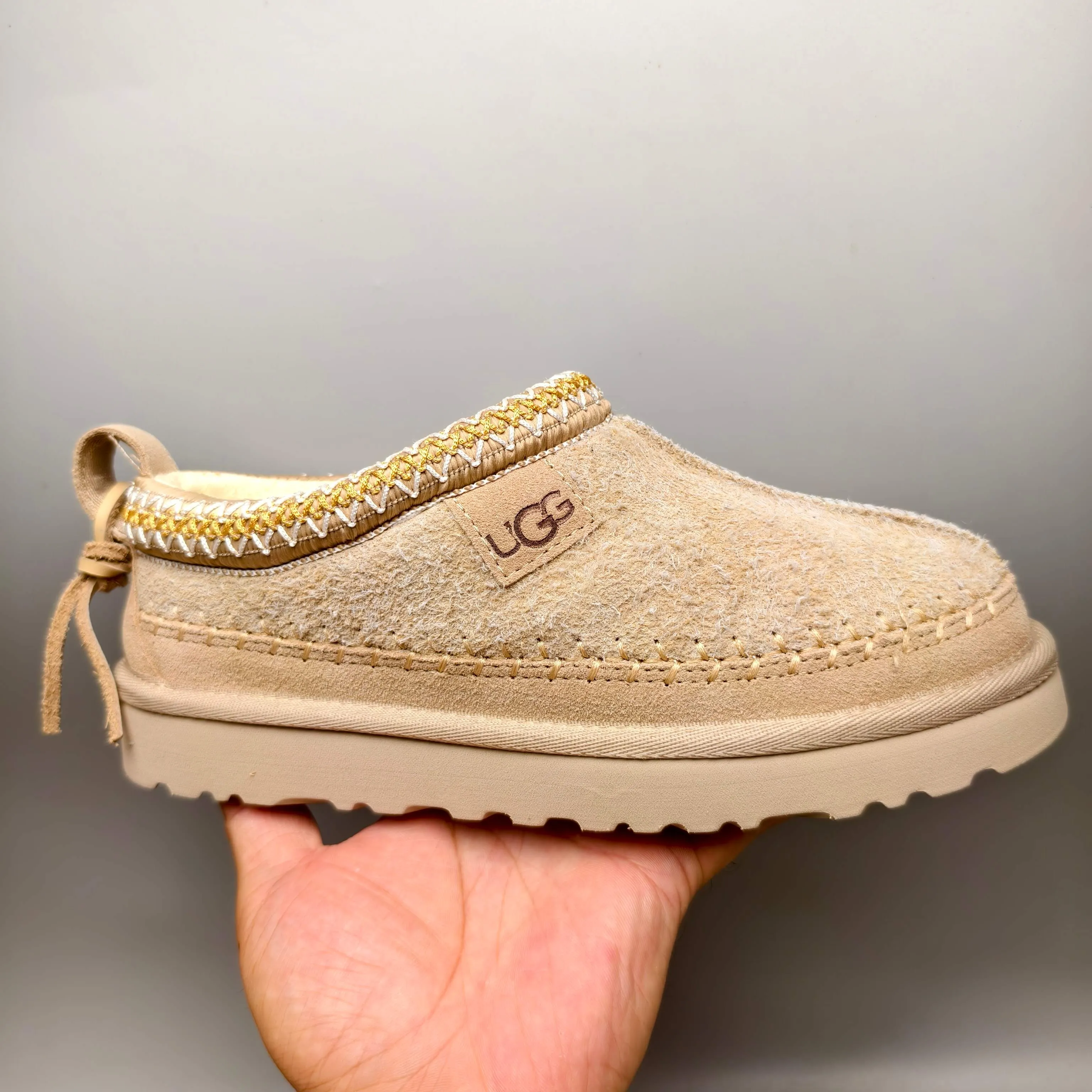 💰520 UGG sheepskin all-in-one snow boots 1444 ethnic style anti-suede back strap women's shoes color: sand brown matching size: 35-40